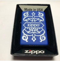 Genuine ZIPPO 229 Retro Design Matte Blue Traditional Brass Windproof Lighter